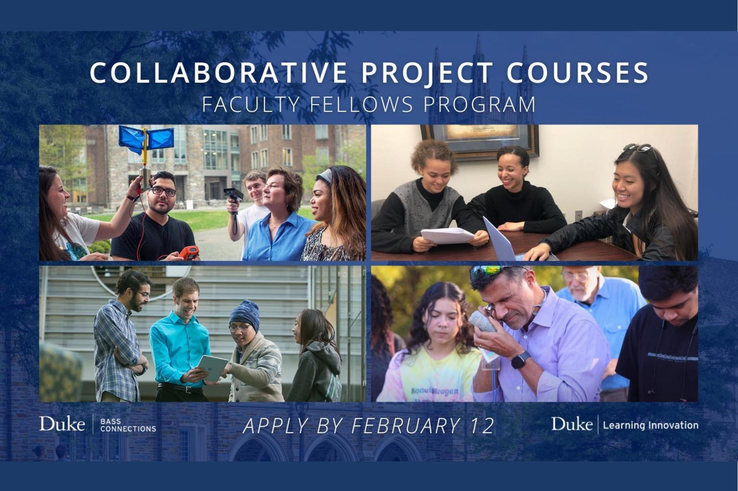 COLLABORATIVE PROJECT COURSES FACULTY PROGRAM, APPLY BY FEBRUARY 12